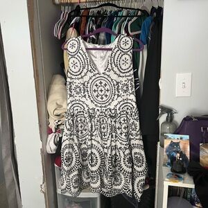 Express Monochrome Floral Dress